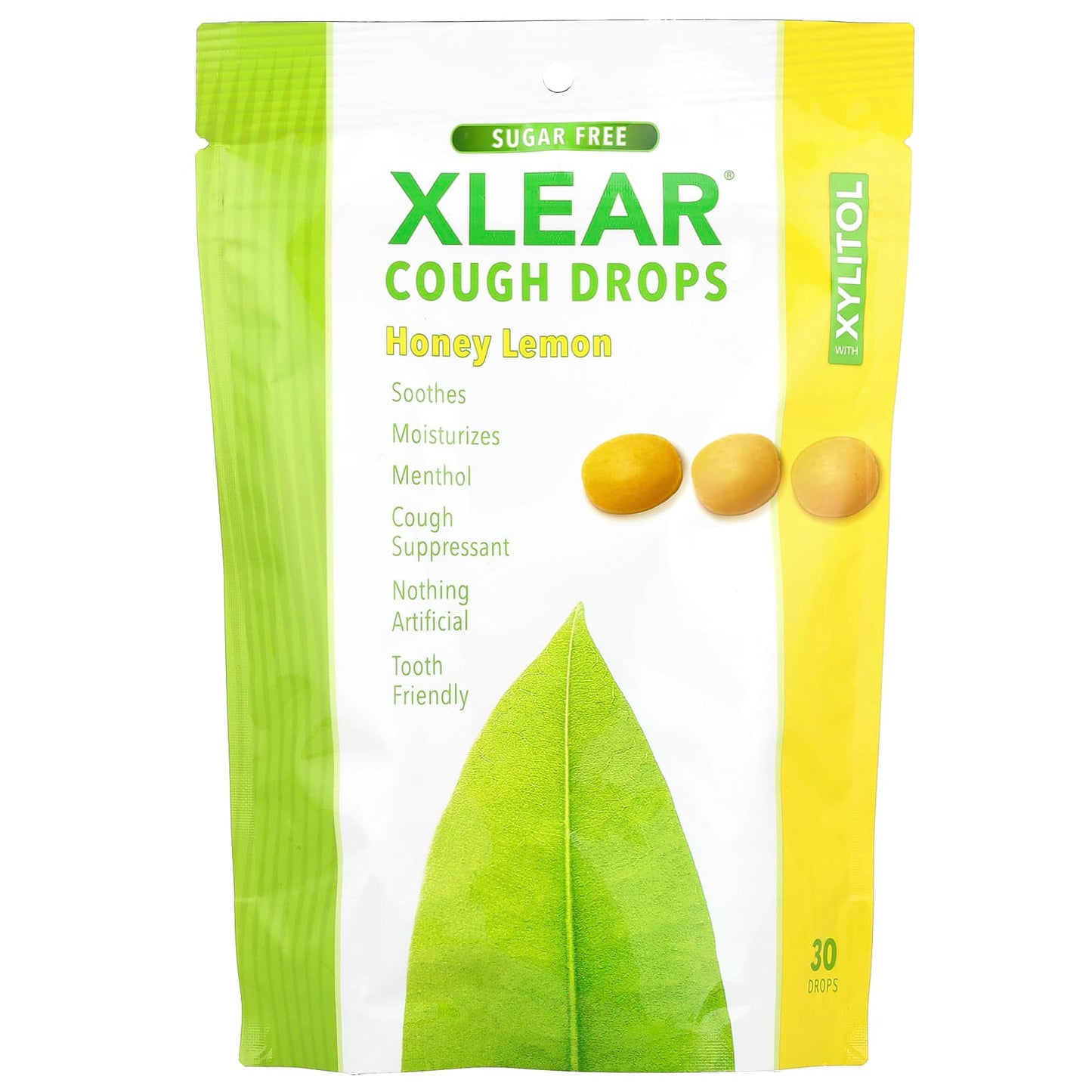 Xlear, Cough Drops with Xylitol, Honey Lemon, 30 Drops - Image 1