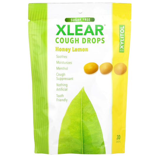 Xlear, Cough Drops with Xylitol, Honey Lemon, 30 Drops - Image 1