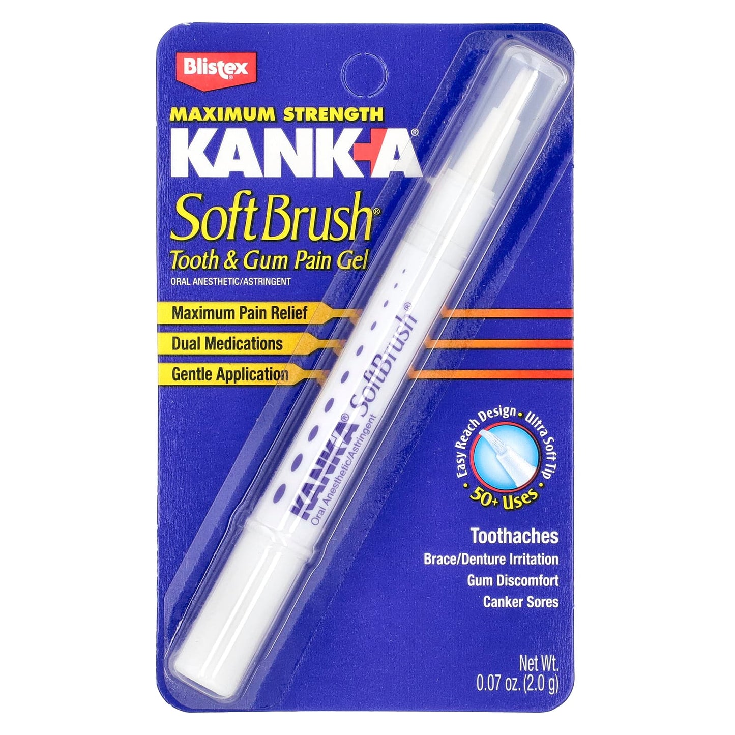 Blistex Kank-A SoftBrush Tooth & Gum Pain Relief Gel, 0.07 oz - Image 2