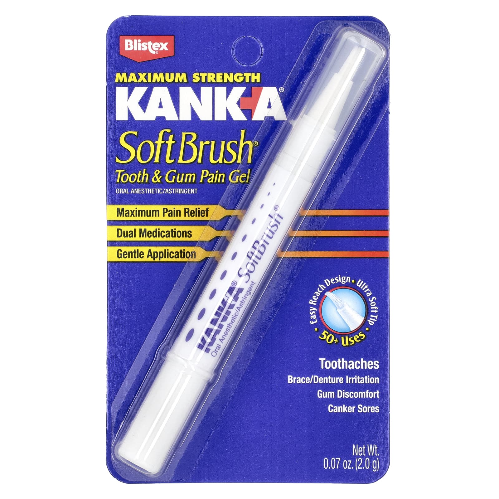 Blistex Kank-A SoftBrush Tooth & Gum Pain Relief Gel, 0.07 oz - Image 2