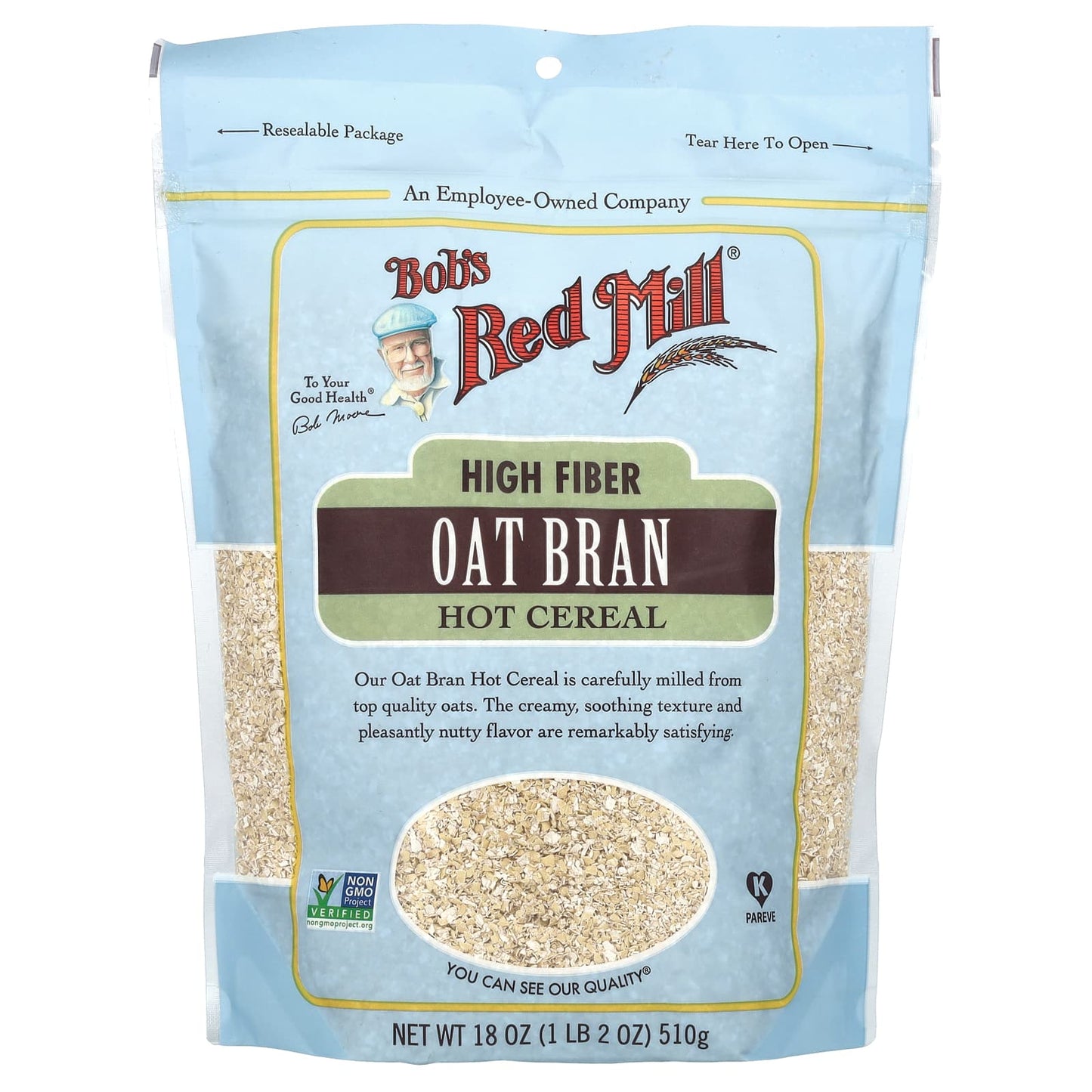 High Fiber Oat Bran Hot Cereal | Bob's Red Mill | 18 oz - Image 1