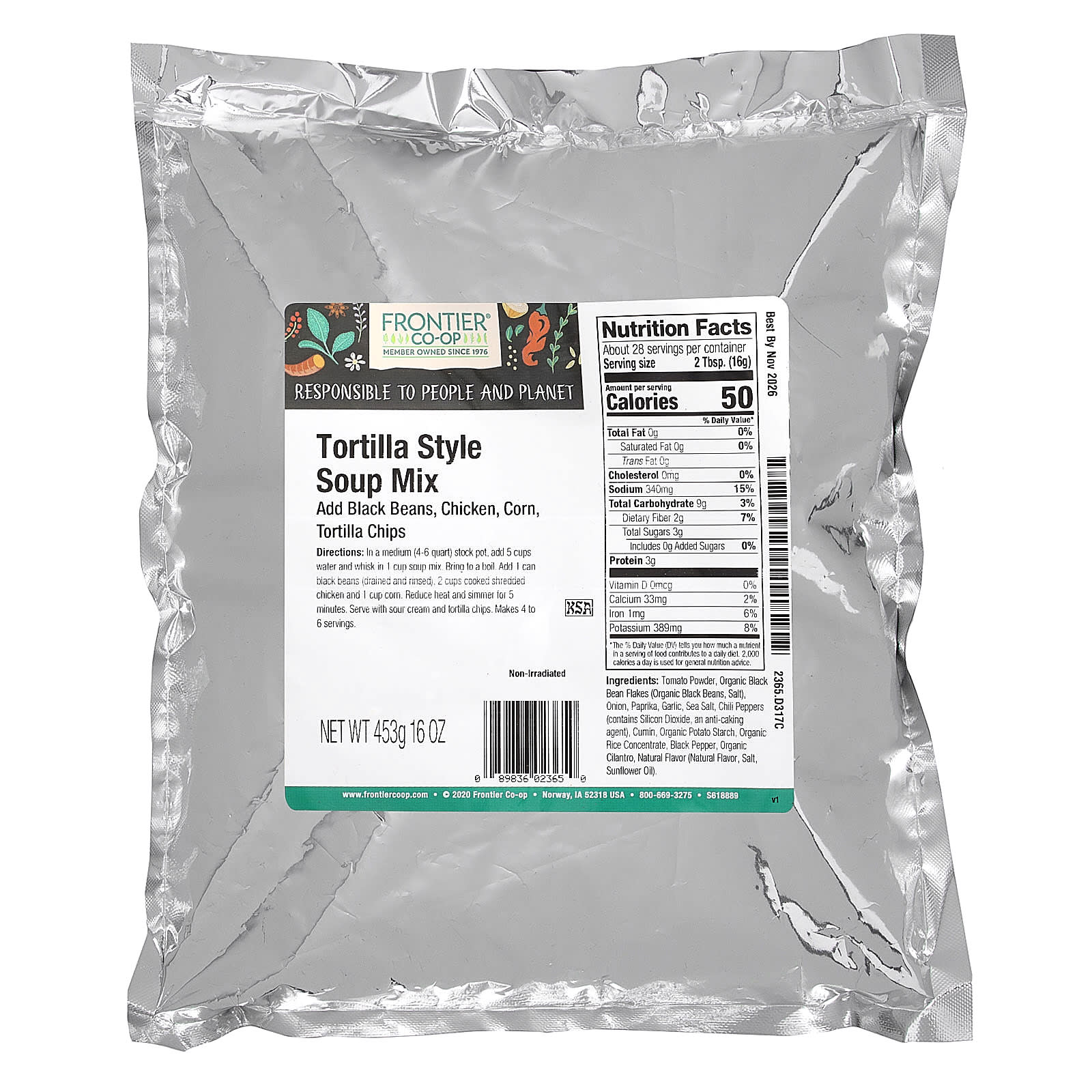 Frontier Co-op Tortilla Style Soup Mix - 16 oz - Image 2