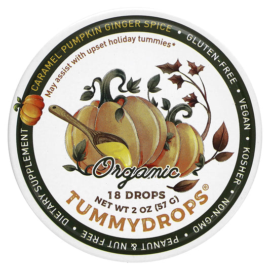 Tummydrops, Organic Caramel Pumpkin Ginger Spice, 18 Drops - Image 1