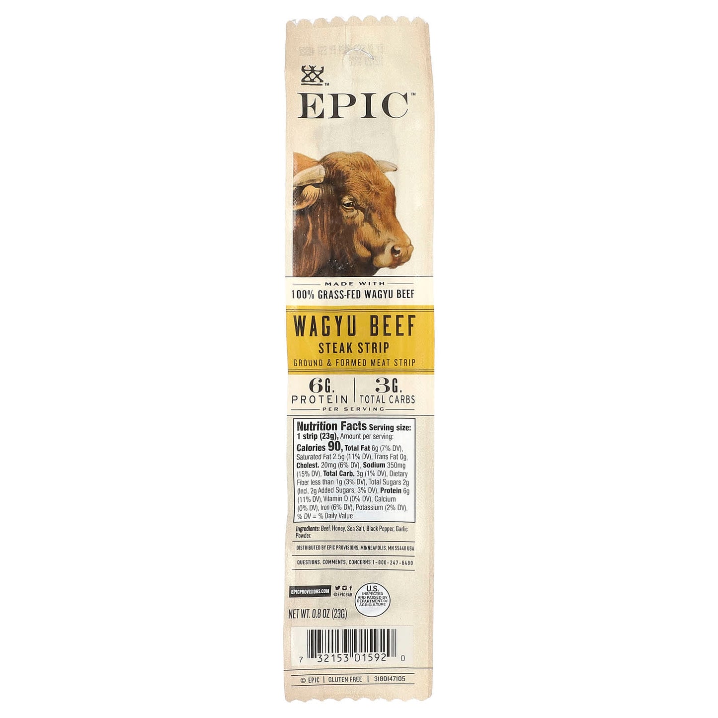 Wagyu Beef Steak Strip Bars by Epic Bar - Grass Fed, Gluten Free - Image 1