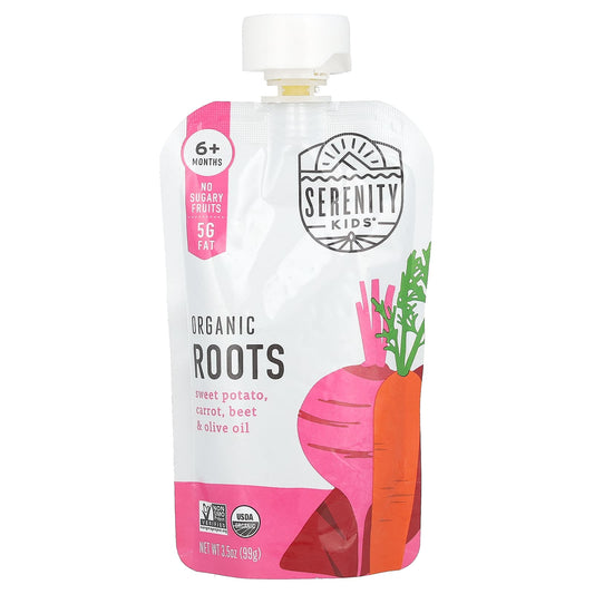 Serenity Kids, Organic Roots, 6+ Months, Sweet Potato, Carrot, Beet & Olive Oil, 3.5 oz (99 g) - Image 1