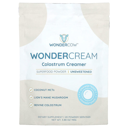 Wondercow, WonderCream, Colostrum Creamer, Unsweetened, 3.88 oz (110 g) - Image 1
