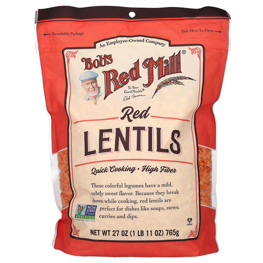 High Fiber Red Lentils by Bob's Red Mill - 27 oz (765 g) - Image 1