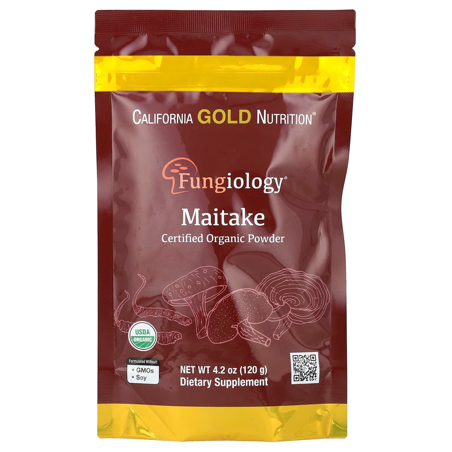 Certified Organic Maitake Mushroom Powder Supplement by California Gold Nutrition - Image 1