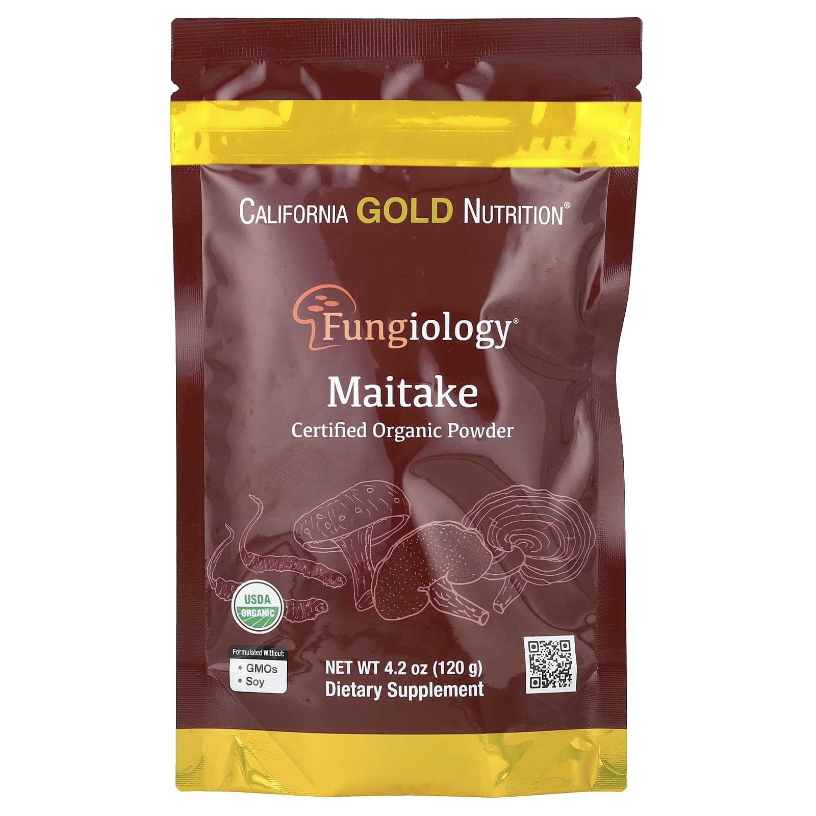 Certified Organic Maitake Mushroom Powder Supplement by California Gold Nutrition - Image 1