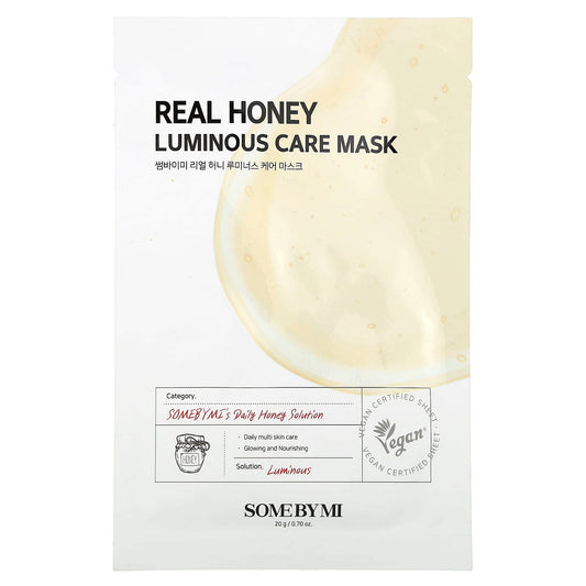 SOME BY MI, Real Honey, Luminous Care Beauty Mask, 1 Sheet, 0.70 oz (20 g) - Image 1