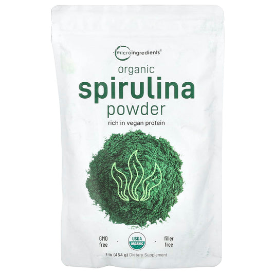 Micro Ingredients, Organic Spirulina Powder, 1 lb (454 g) - Image 1