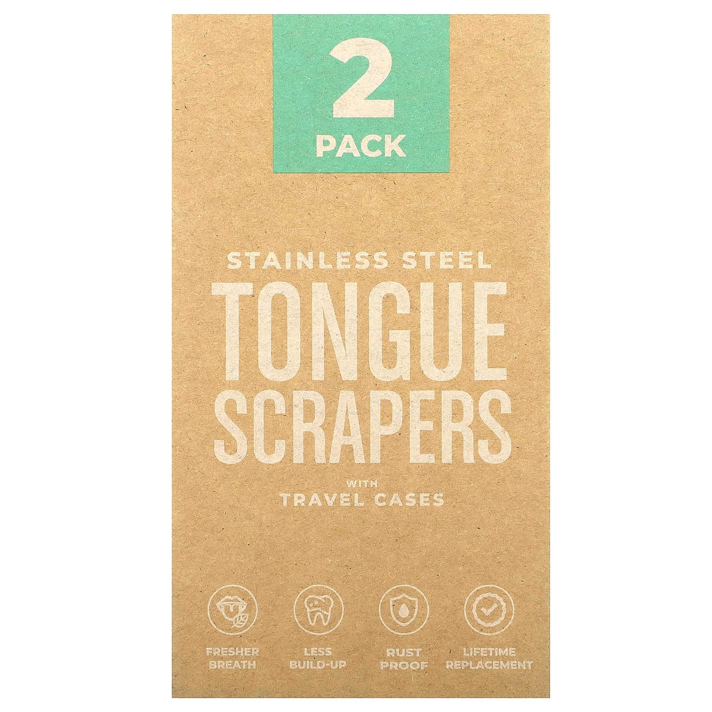 Stainless Steel Tongue Scrapers for Fresher Breath - 2 Pack - Image 1