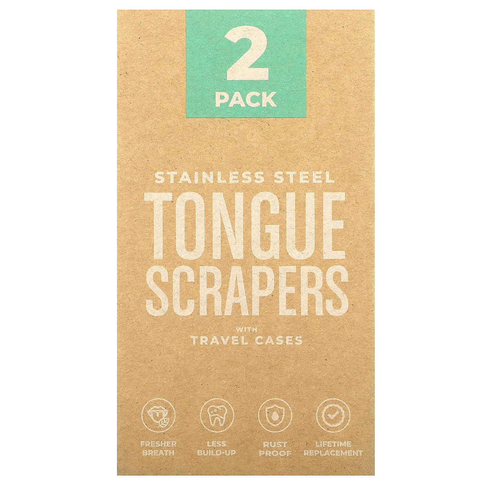 Stainless Steel Tongue Scrapers for Fresher Breath - 2 Pack - Image 1