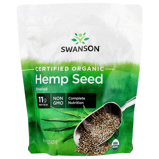 Swanson, Certified Organic Hemp Seed, Shelled, 15 oz (425 g) - Image 1