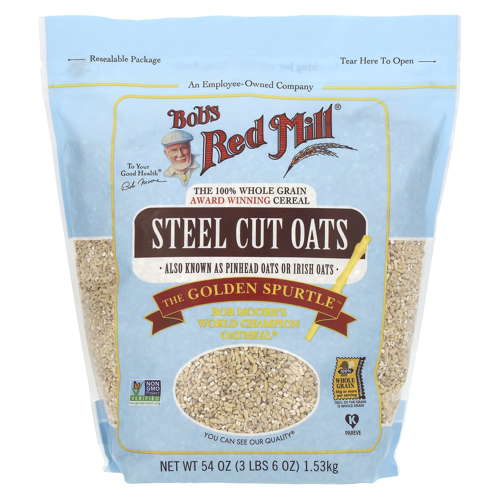 Bob's Red Mill Steel Cut Oats - Whole Grain, Non-GMO, 1.53 kg - Image 1