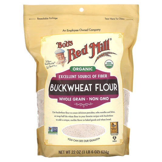 Organic Whole Grain Buckwheat Flour for Delicious Baking, 22 oz - Image 1