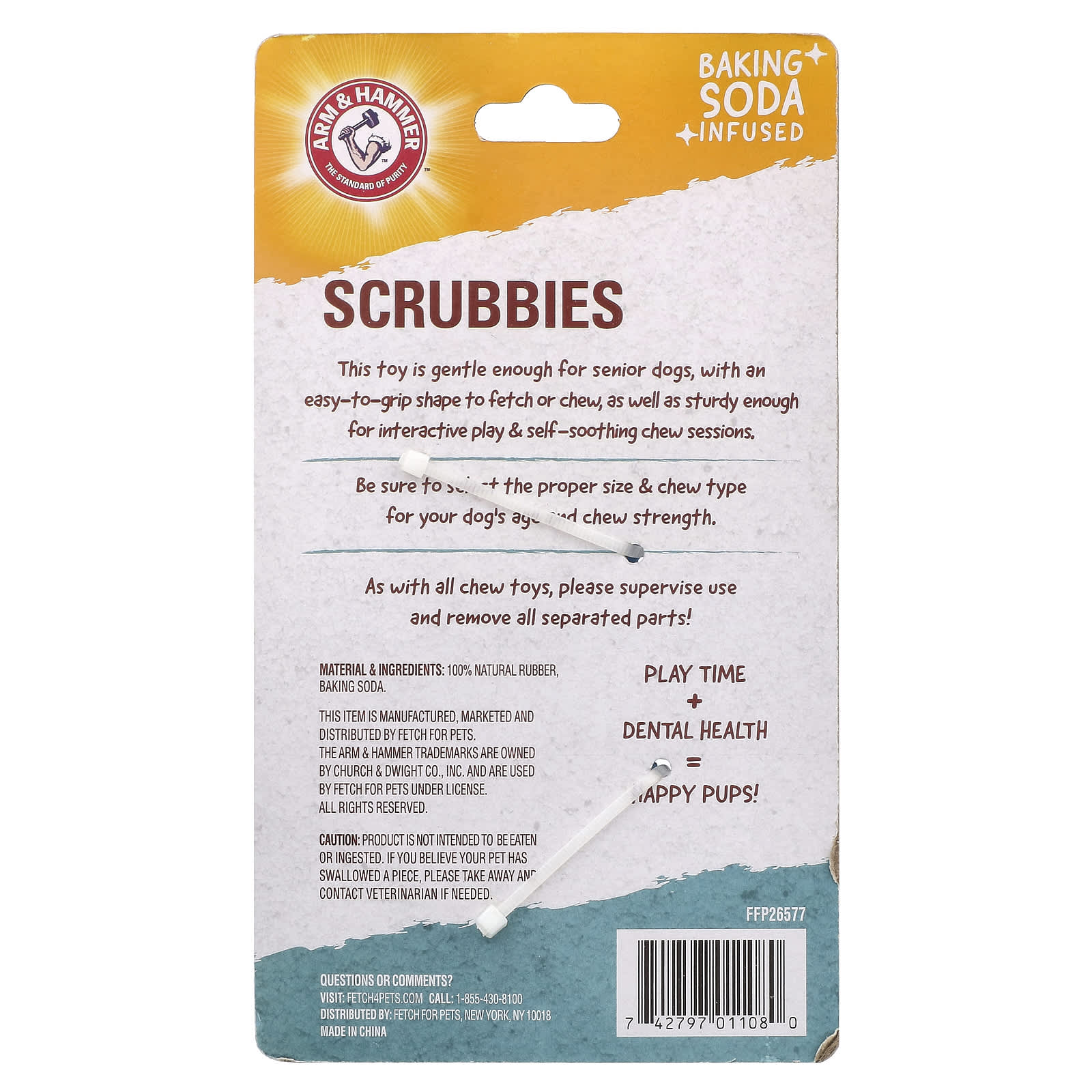 Arm & Hammer Scrubbies Senior Dog Dental Toy - Gentle Boomerang Toy - Image 2