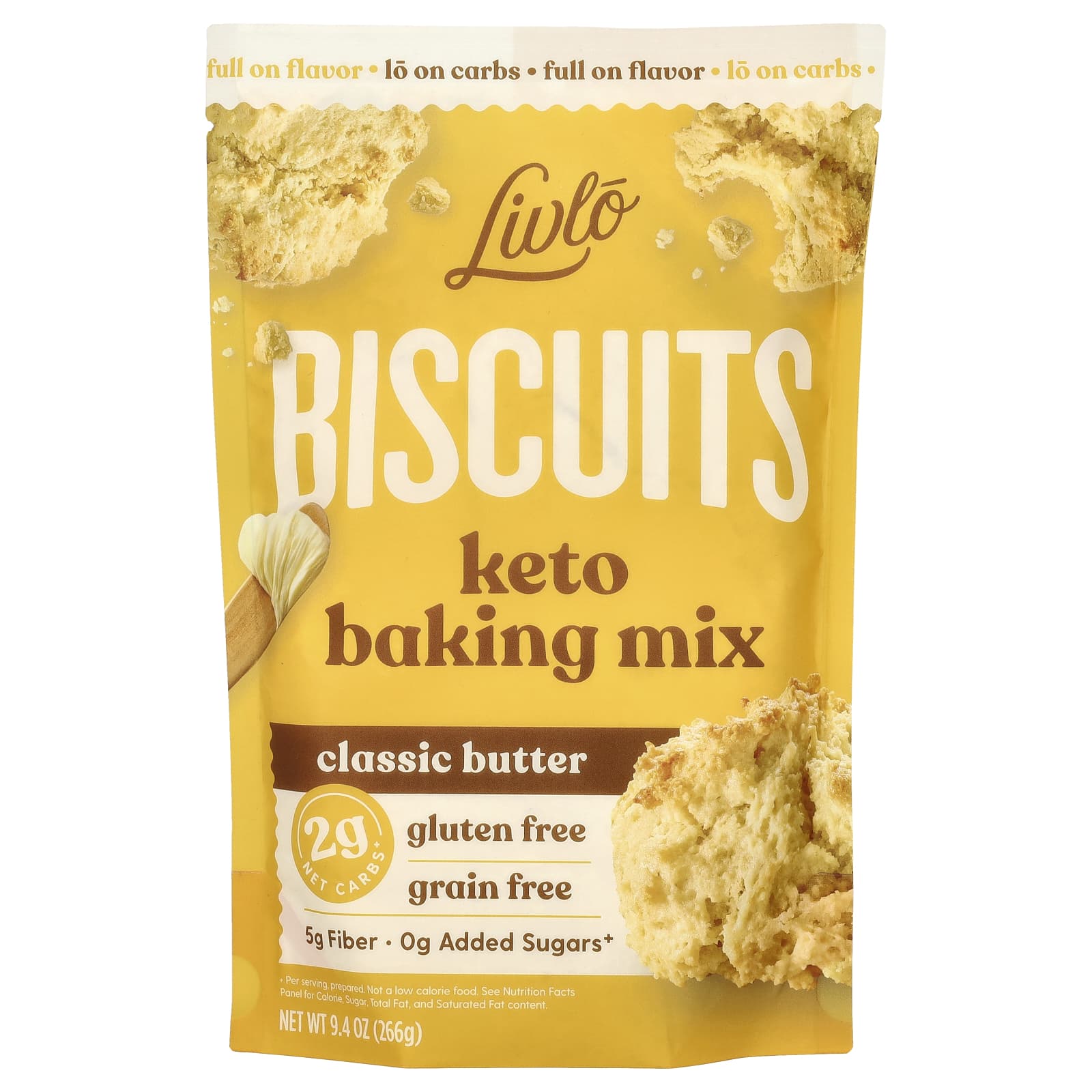 Livlo, Biscuits, Keto Baking Mix, Classic Butter,  9.4 oz (266 g) - Image 1