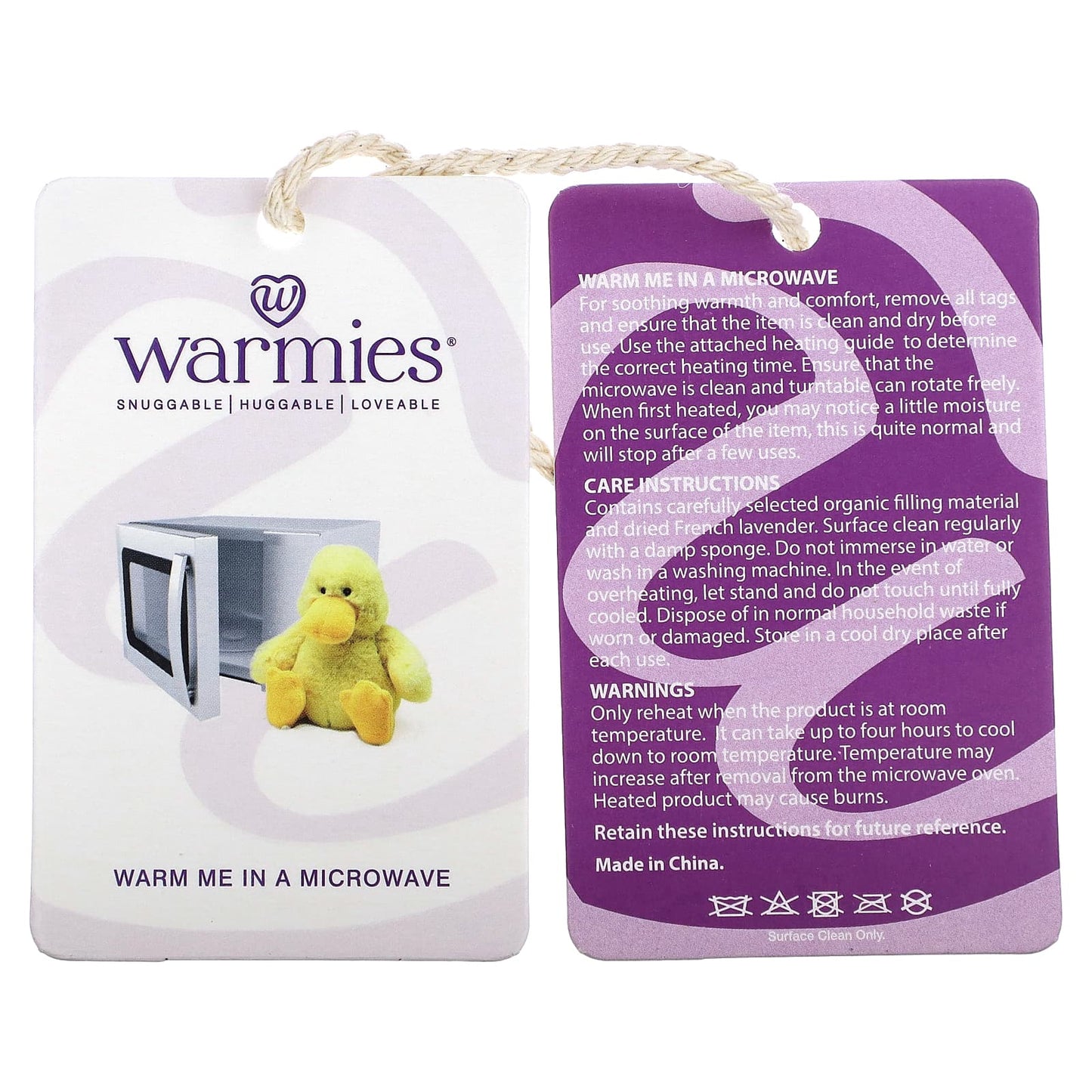 Warmies, Duck, Heatable, Weighted Soft Plush, 1 Plush - Image 2