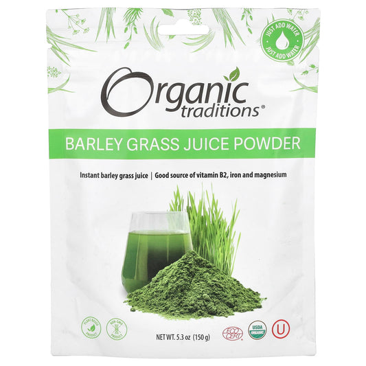 Organic Traditions, Barley Grass Juice Powder, 5.3 oz (150 g) - Image 1