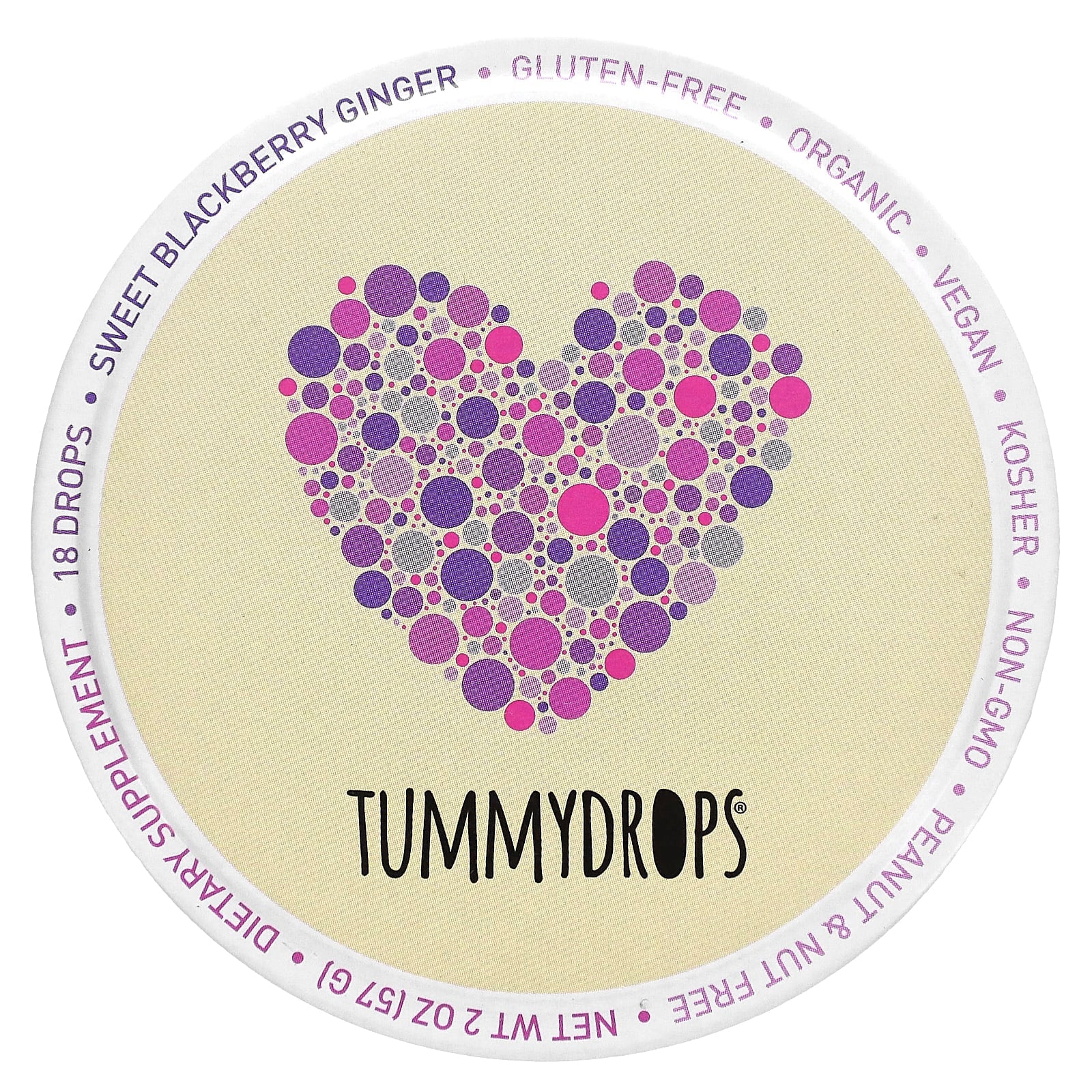 Tummydrops, Sweet Blackberry Ginger, 18 Drops - Image 1