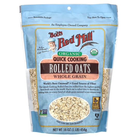 Organic Quick Cooking Rolled Oats | Non GMO, Whole Grain, 16 oz - Image 1