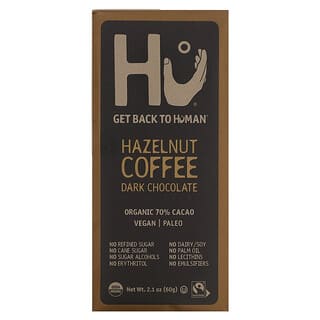 Organic Dark Chocolate Hazelnut Coffee Bars by Hu (2.1 oz, 60g)
