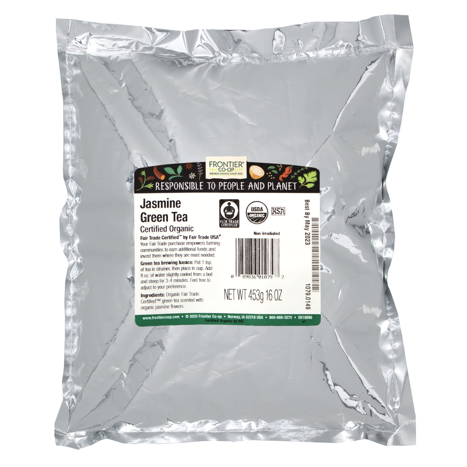 <strong>Organic Jasmine Green Tea by Frontier Co-op - 16 oz (453g)</strong> - Image 2