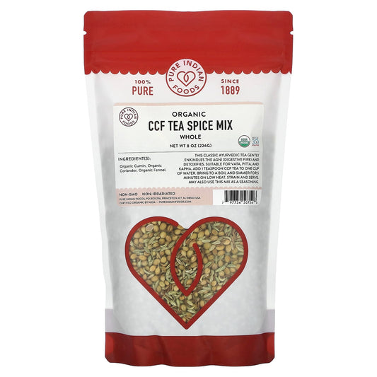Pure Indian Foods, Organic CCF Tea Spice Mix, Whole, 8 oz (226 g) - Image 1