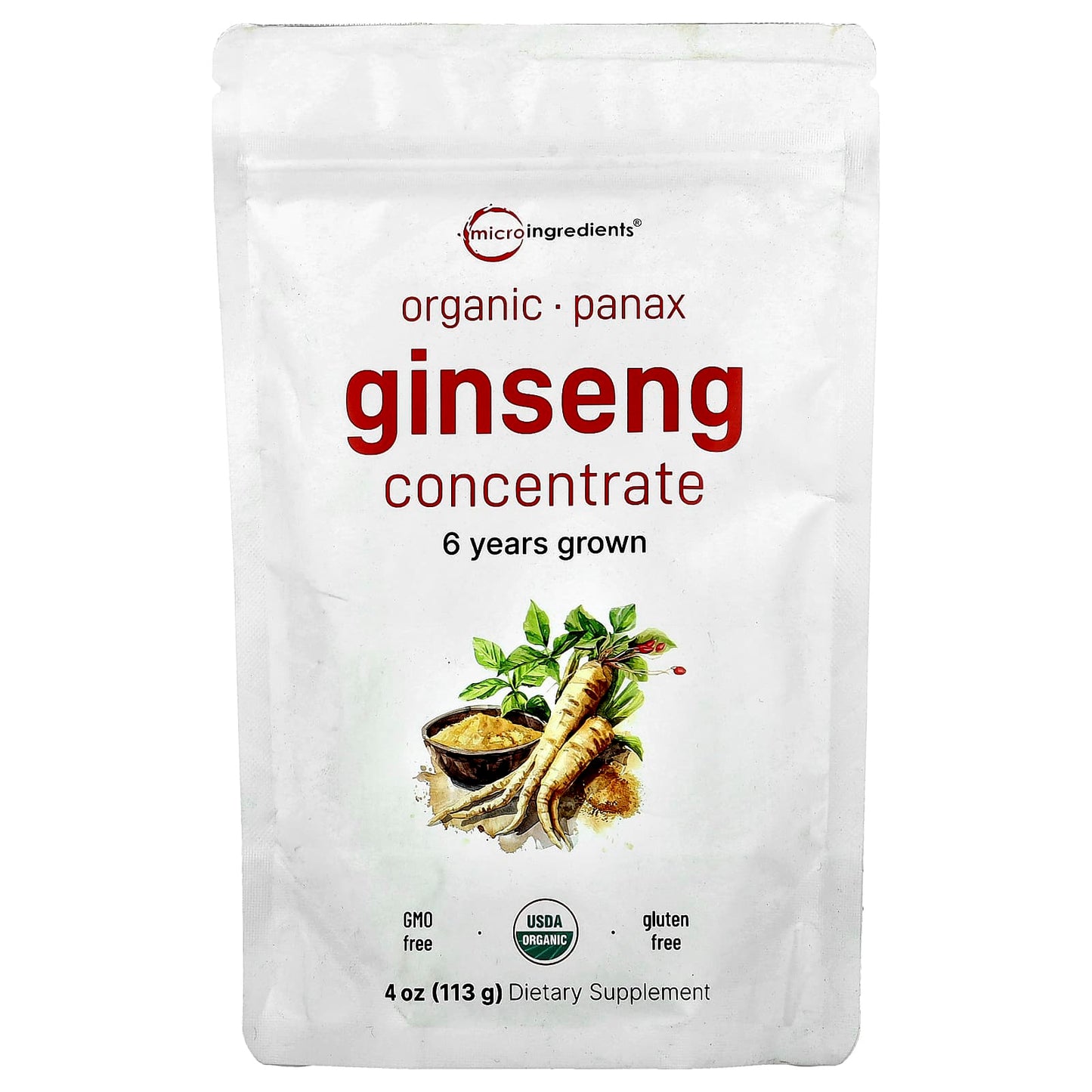 Micro Ingredients, Organic Panax Ginseng Concentrate, 4 oz (113 g) - Image 1