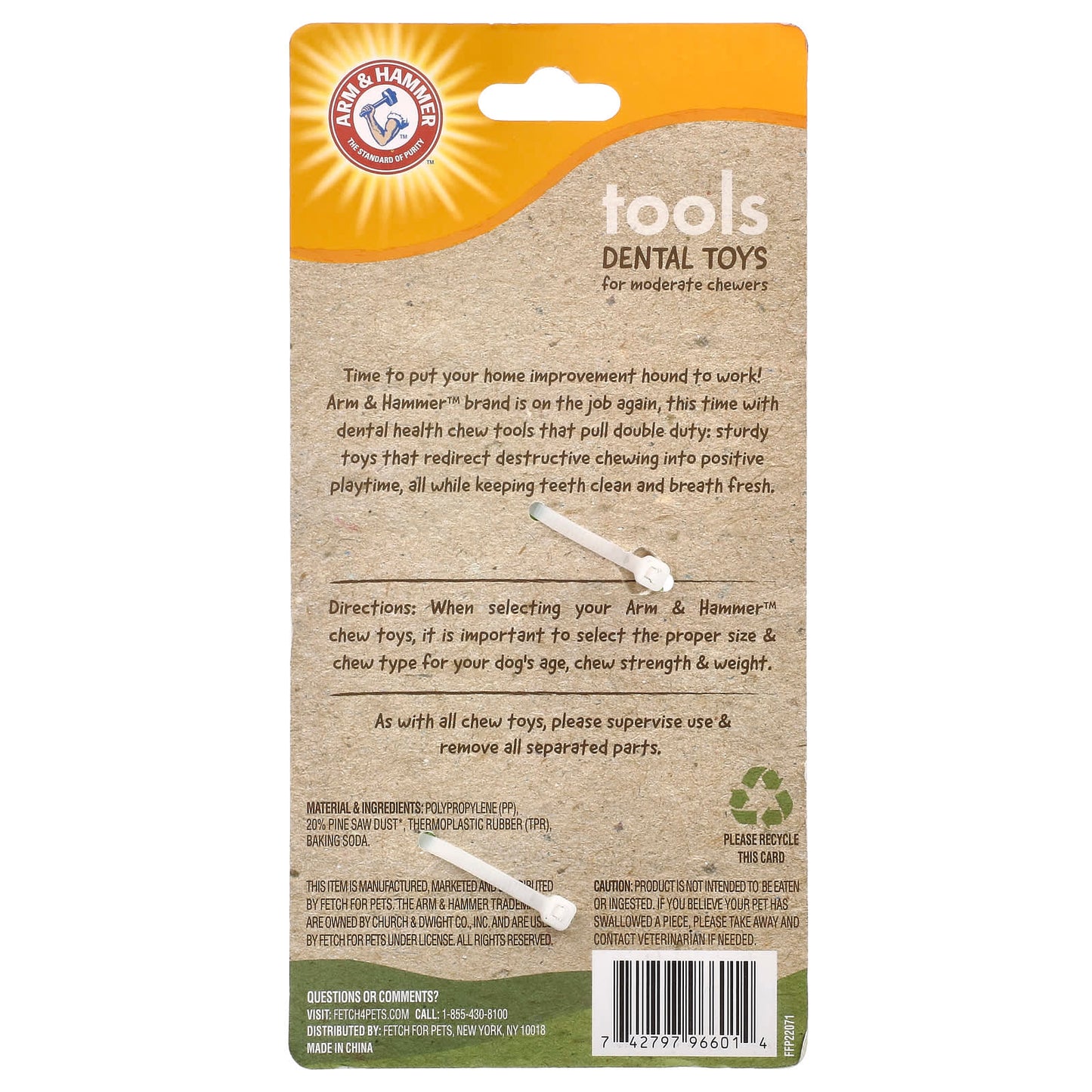 Arm & Hammer Dental Toy for Dogs - Sturdy Wrench Chew Toy - Image 2