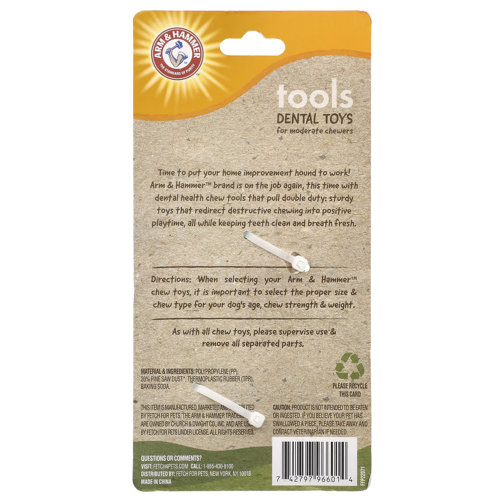 Arm & Hammer Dental Toy for Dogs - Sturdy Wrench Chew Toy - Image 2