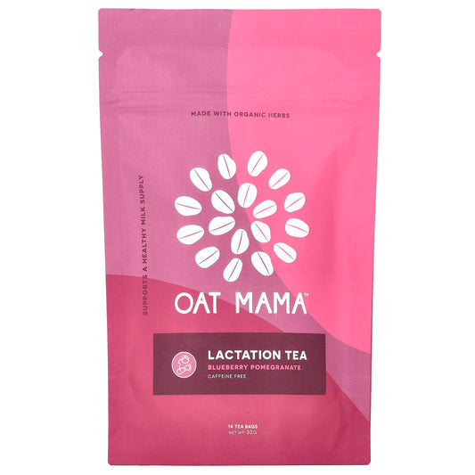Oat Mama, Lactation Tea, Blueberry Pomegranate, Caffeine Free, 14 Tea Bags, 32 g - Image 1