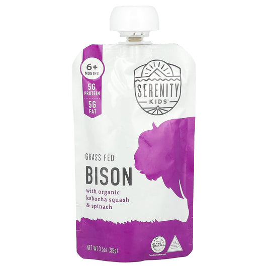 Serenity Kids, Bison with Organic Kabocha Squash & Spinach, 6+ Months, 3.5 oz (99 g) - Image 1