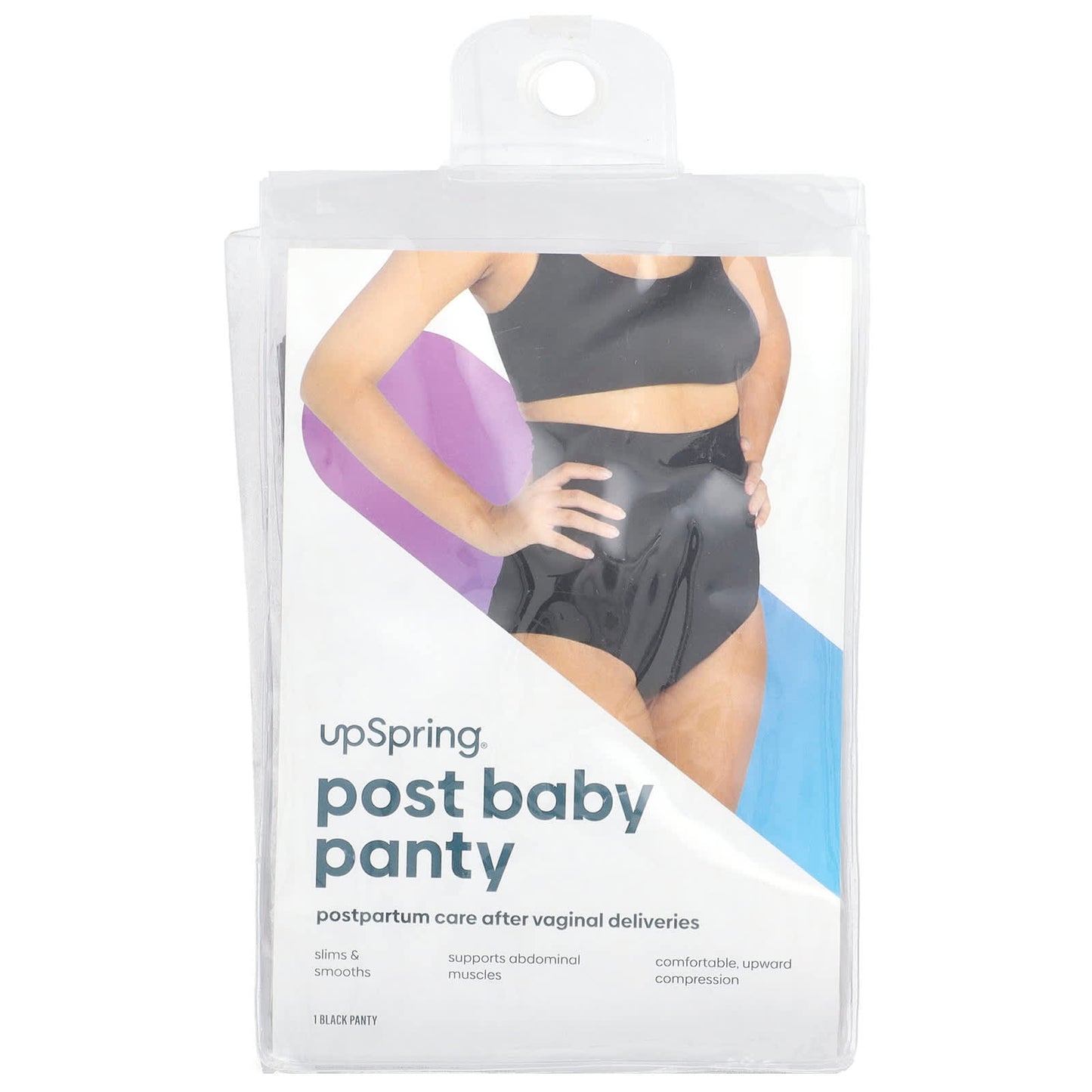 UpSpring, Post Baby Panty, High Waist, 1X/2X, Black, 1 Count - Image 1