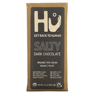 Hu Organic Dark Chocolate, 70% Cacao, Vegan, Fairtrade - 2.1 oz