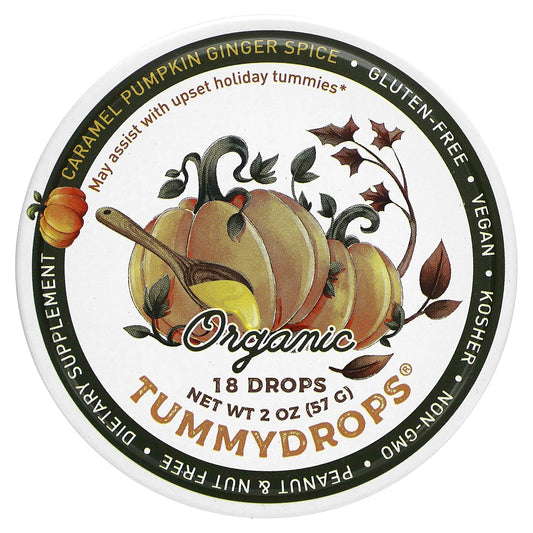 Tummydrops, Organic Caramel Pumpkin Ginger Spice, 18 Drops - Image 1