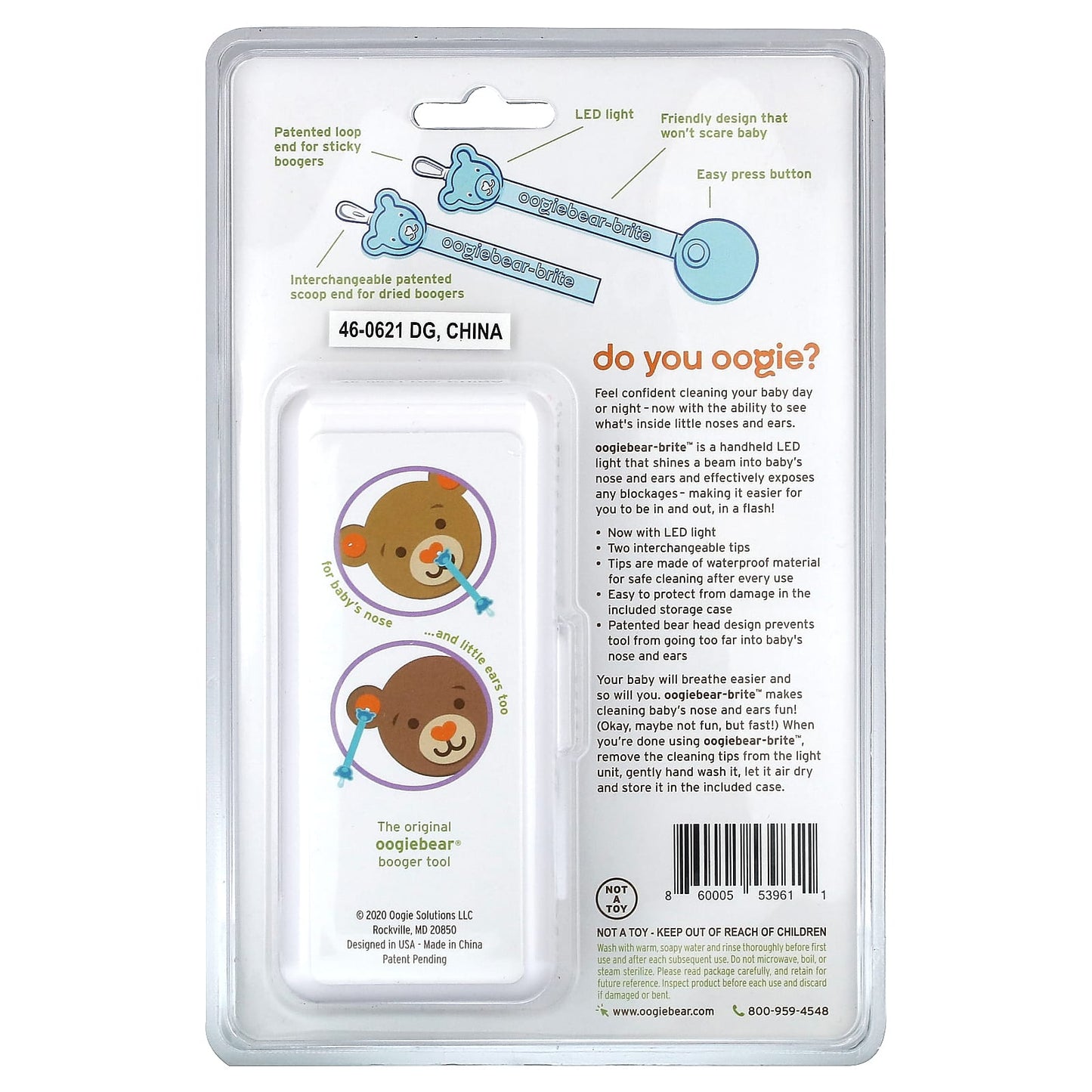 oogiebear, Brite, Baby Booger Remover, Nighttime LED Light, 0+ Months, 3 Piece Kit - Image 2