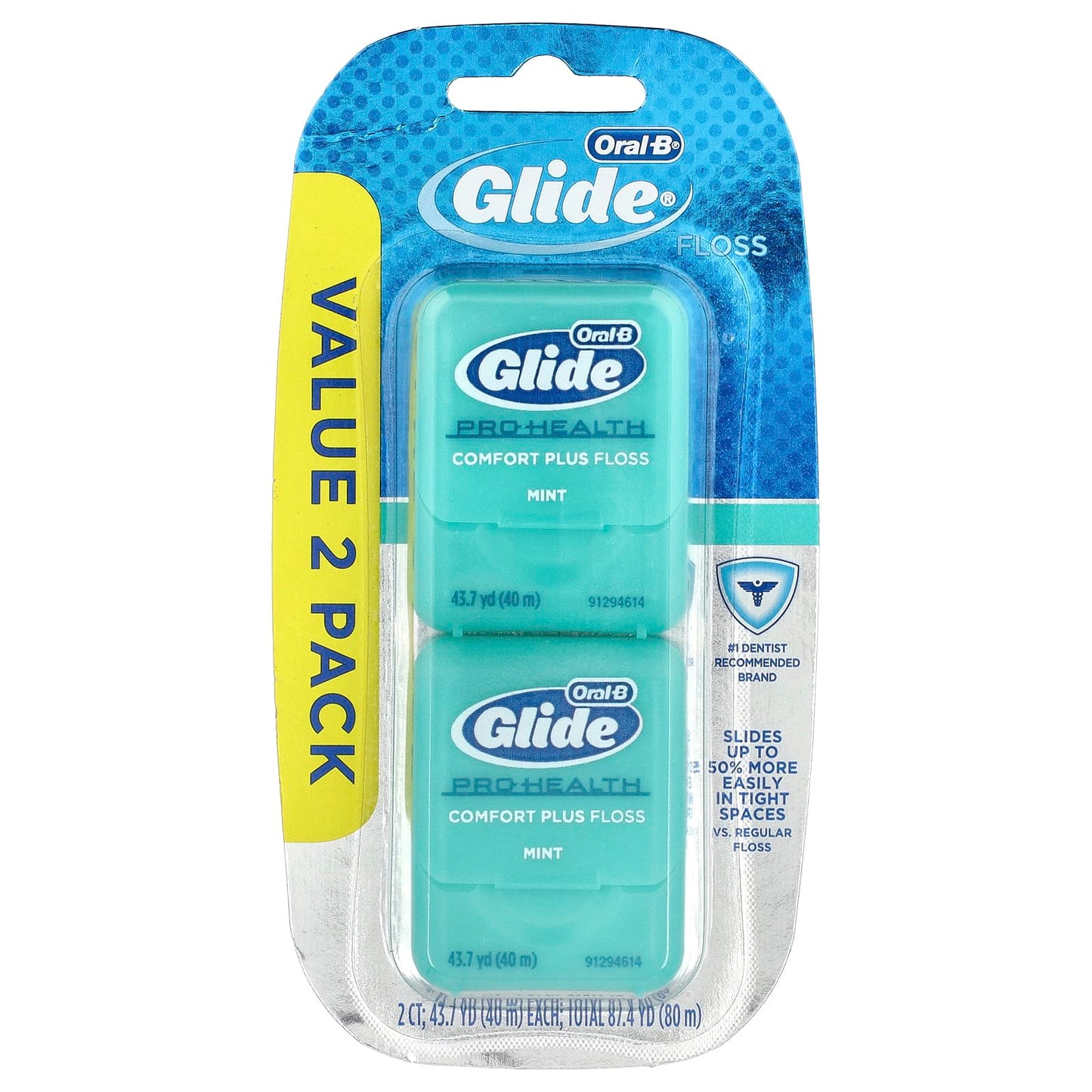 Oral-B, Glide, Pro-Health, Comfort Plus Floss, Mint, 2 Pack, 43.7 yd (40 m) Each - Image 1