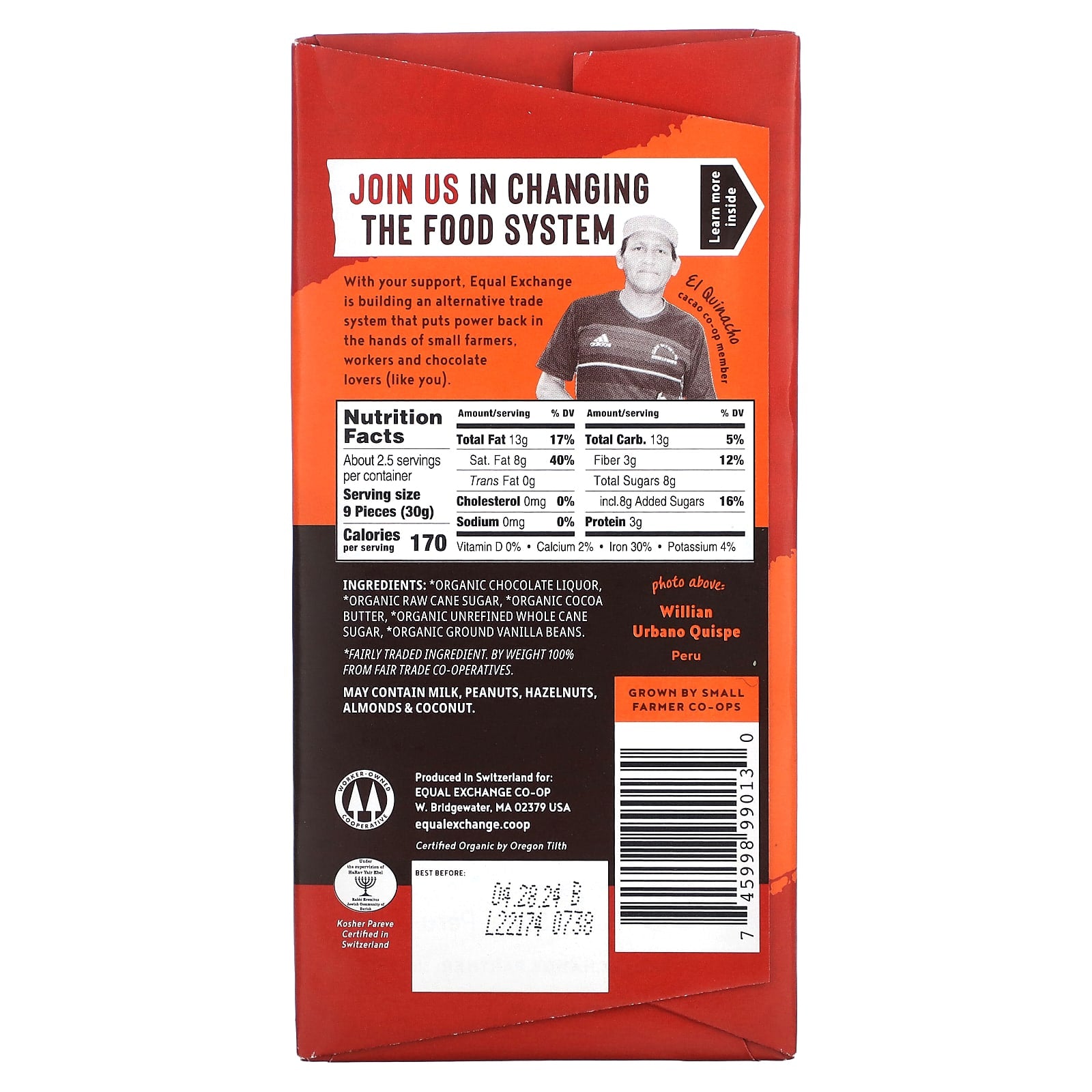 Dark Chocolate from Fair Trade Farms - USDA Organic and Kosher - Image 2