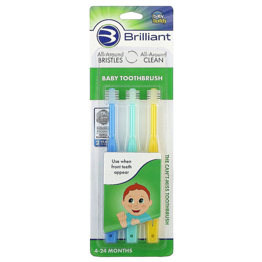 Baby Buddy Brilliant Round Toothbrush for Babies 4-24 Months - Image 1