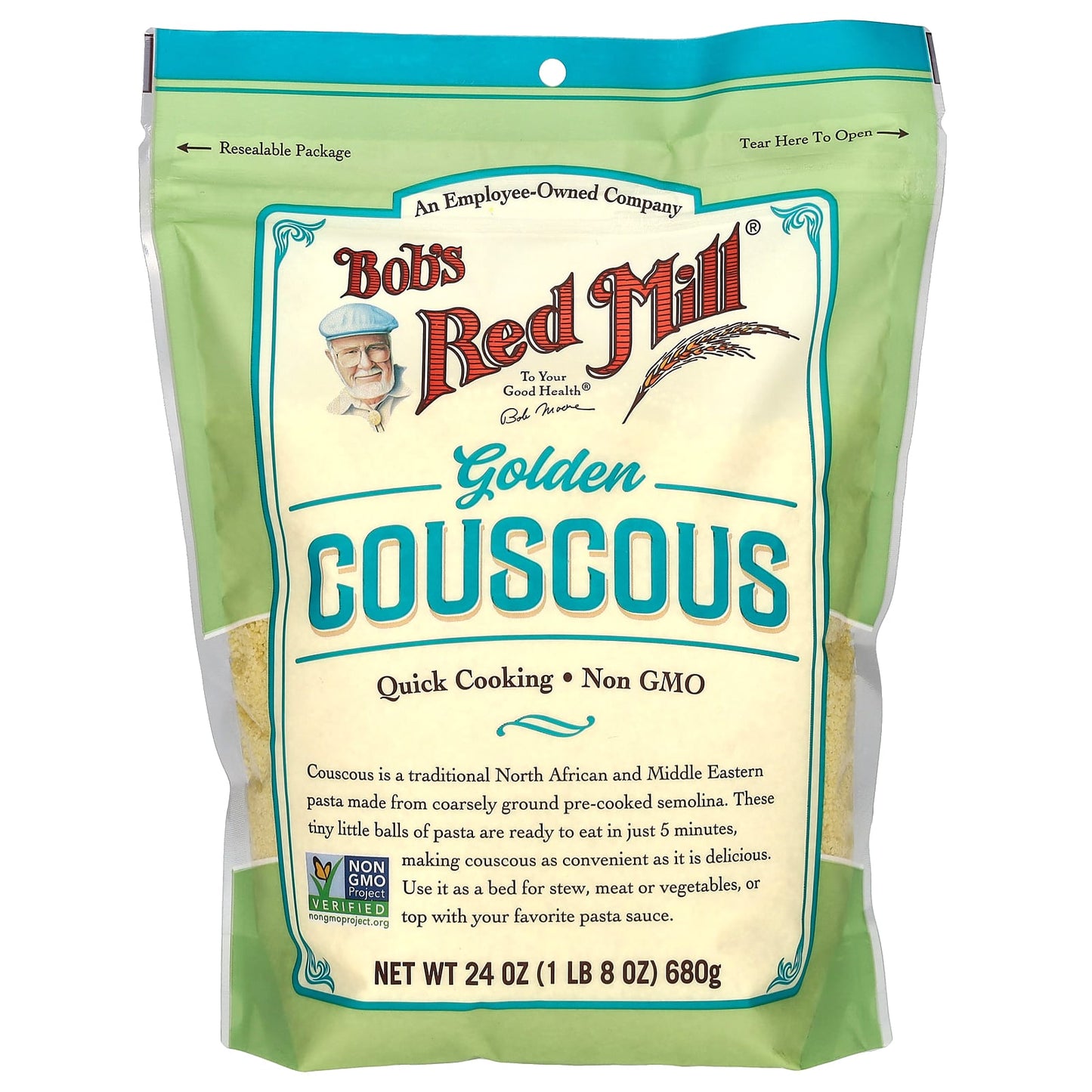 Bob's Red Mill Golden Couscous, Quick Cooking, Non-GMO, Vegan, 24 oz - Image 1