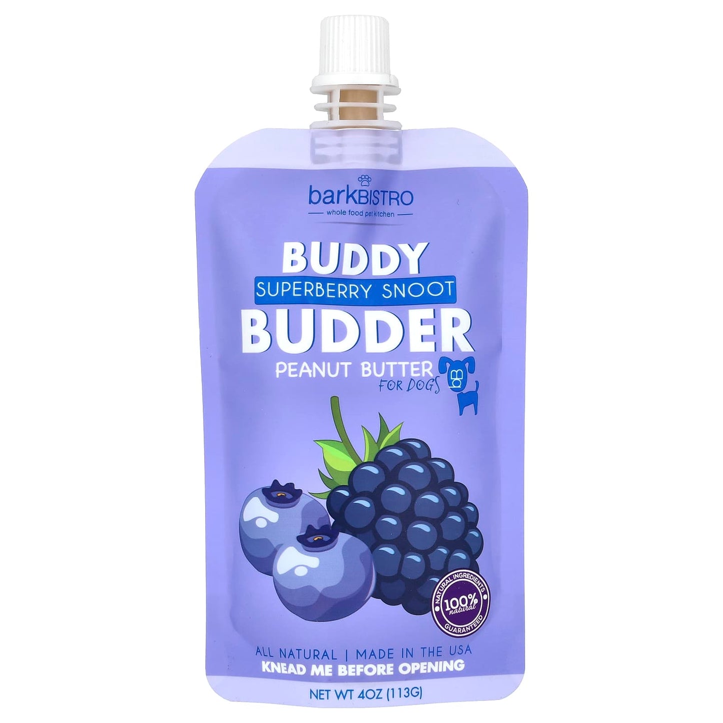 Bark Bistro Buddy Budder Peanut Butter for Dogs - Superberry Snoot - Image 1