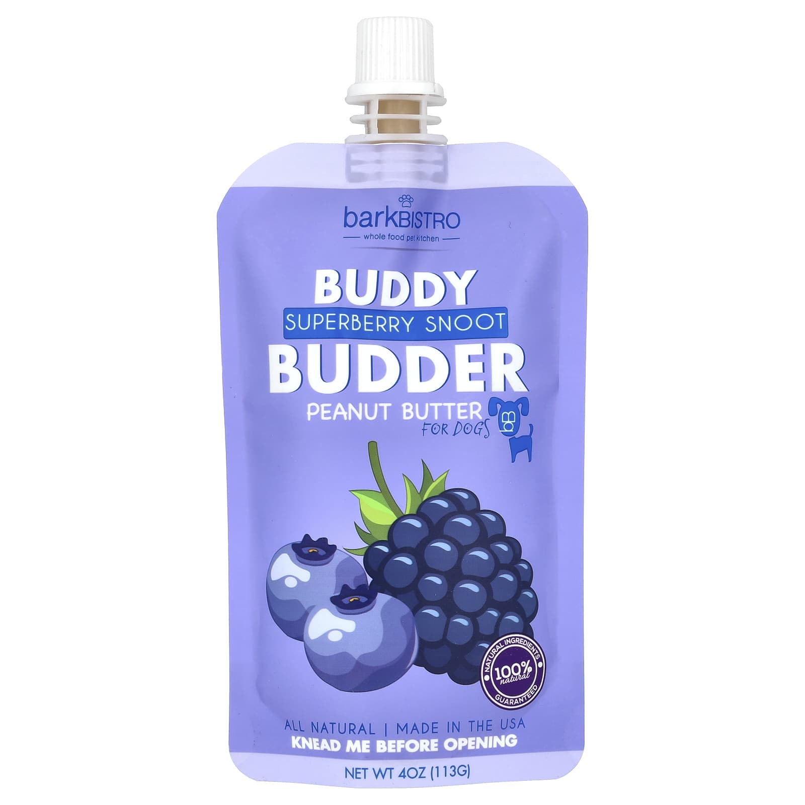 Bark Bistro Buddy Budder Peanut Butter for Dogs - Superberry Snoot - Image 1