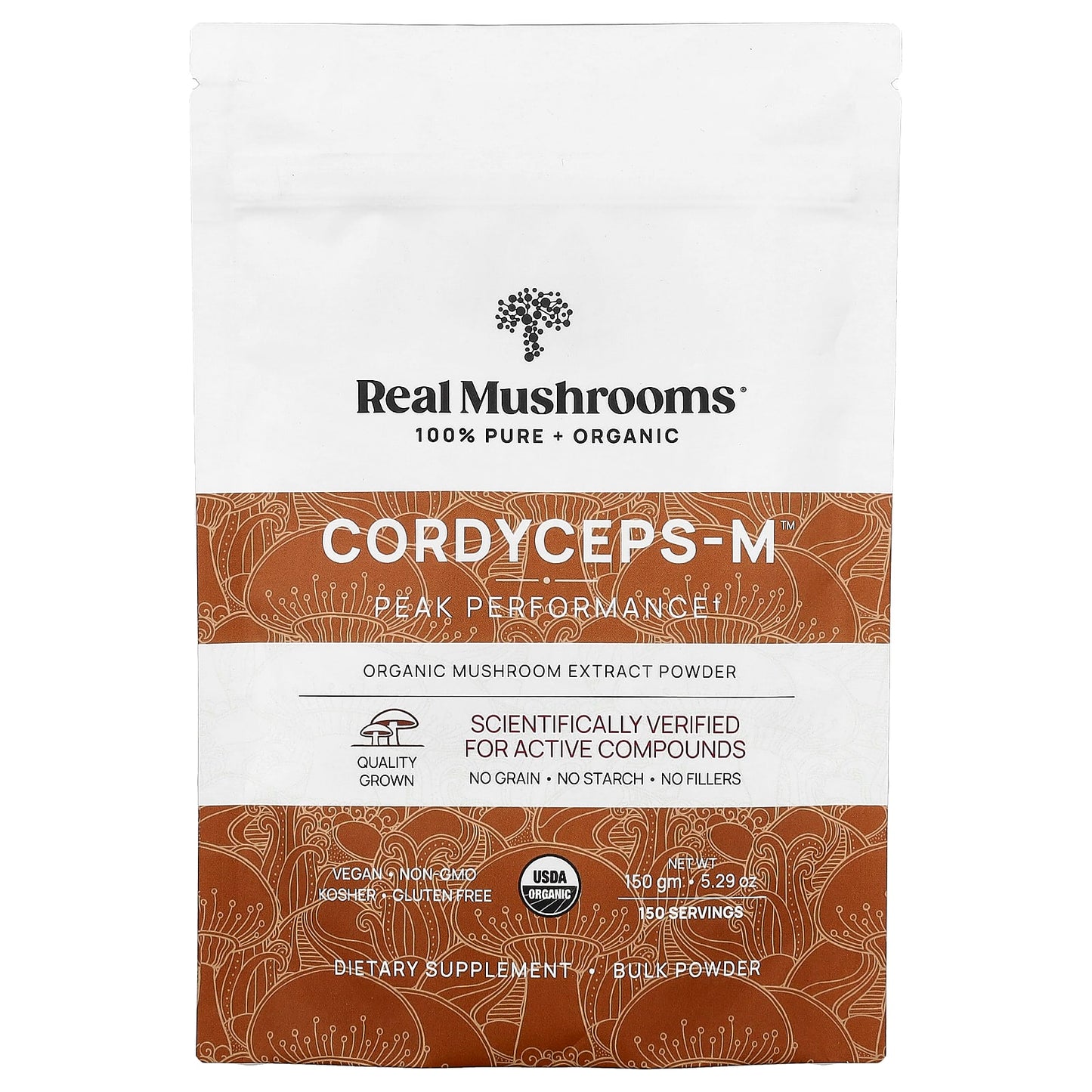 Real Mushrooms, Cordyceps-M™, Organic Mushroom Extract Powder, 5.29 oz (150 g) - Image 1