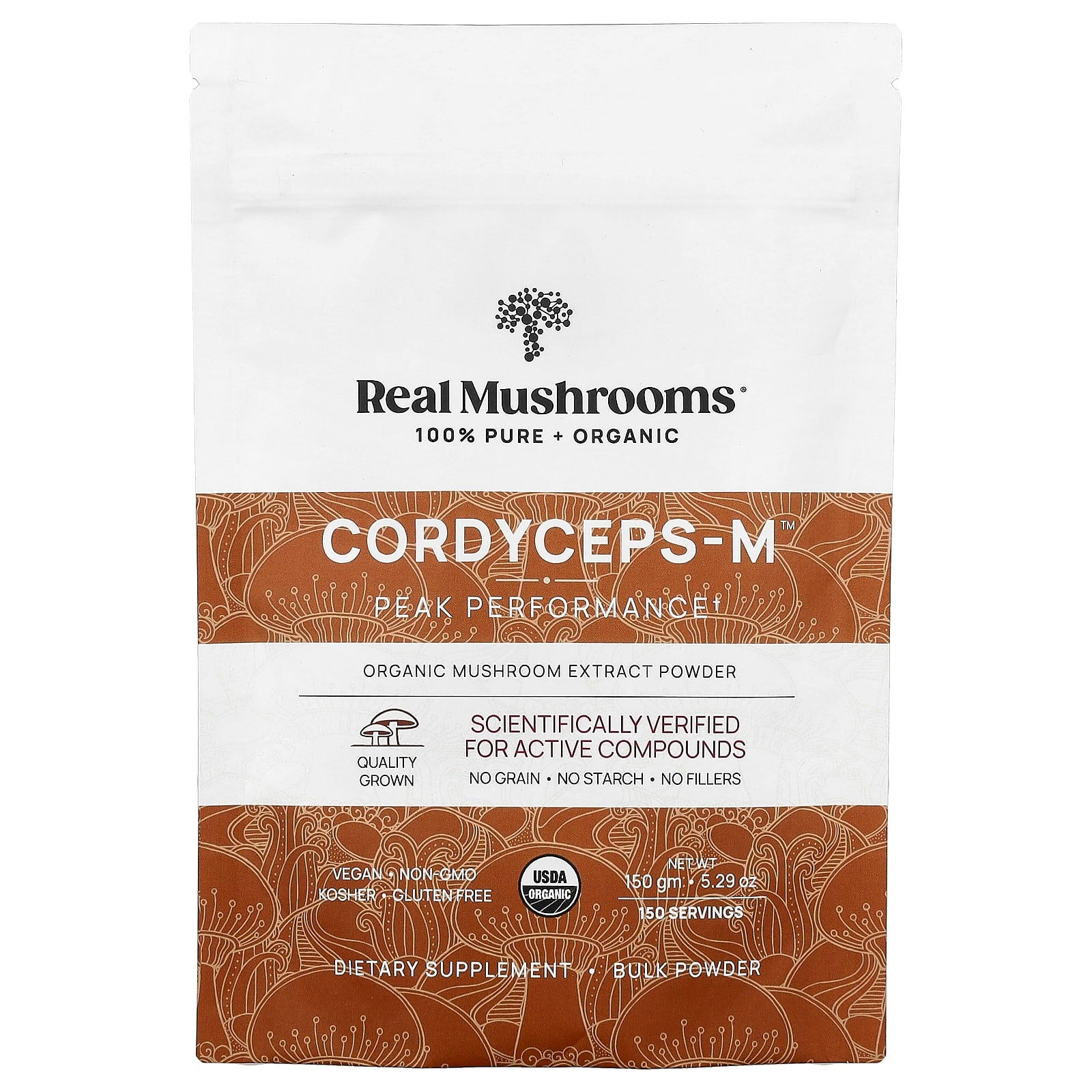 Real Mushrooms, Cordyceps-M™, Organic Mushroom Extract Powder, 5.29 oz (150 g) - Image 1