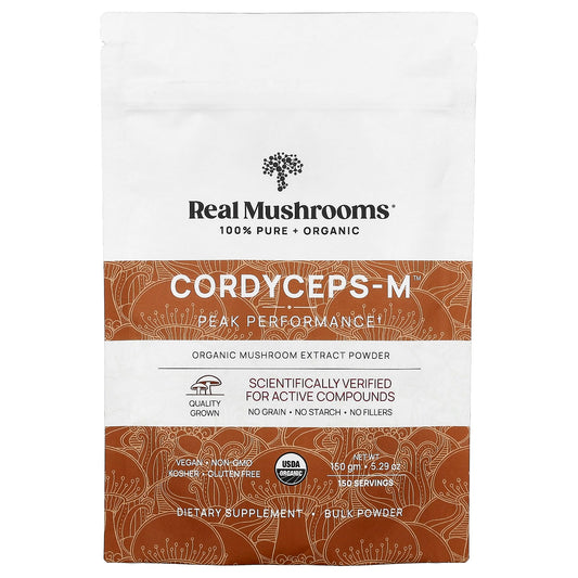 Real Mushrooms, Cordyceps-M™, Organic Mushroom Extract Powder, 5.29 oz (150 g) - Image 1