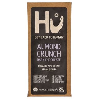 Hu Dark Chocolate with Almond Crunch, 2.1 oz, USDA Organic, Vegan