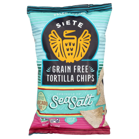 Siete, Grain Free Tortilla Chips, Sea Salt,  5 oz (142 g) - Image 1