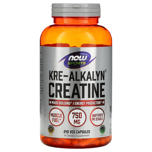 NOW Foods, Sports, Kre-Alkalyn Creatine, 750 mg, 240 Veg Capsules - Image 1